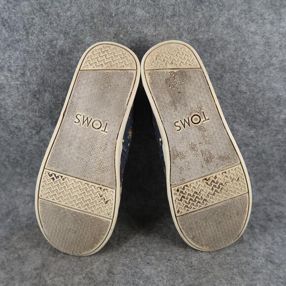 Toms Shoes Kids 3 Slip On Loafer Flats Casual Canvas Sneaker Fireworks Blue - Picture 9 of 11